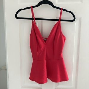 Deep V peplum top